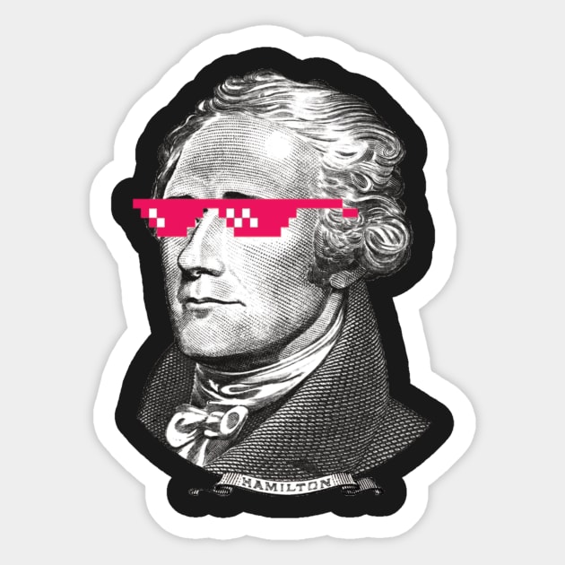 Awesome Pink Shades Alexander Hamilton Sticker by X_basilisk_X